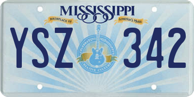 MS license plate YSZ342