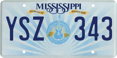 MS license plate YSZ343