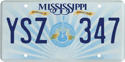 MS license plate YSZ347