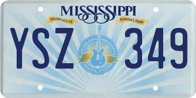 MS license plate YSZ349
