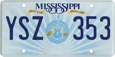 MS license plate YSZ353