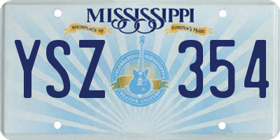 MS license plate YSZ354