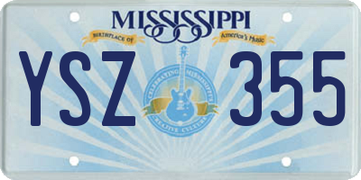 MS license plate YSZ355