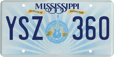 MS license plate YSZ360