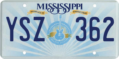 MS license plate YSZ362