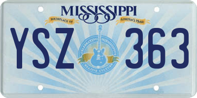 MS license plate YSZ363