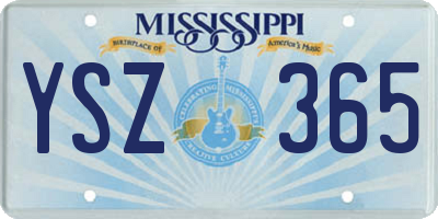 MS license plate YSZ365