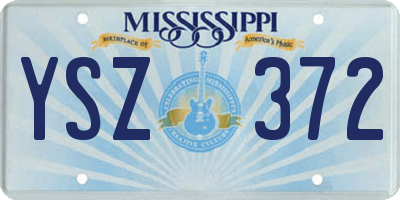 MS license plate YSZ372