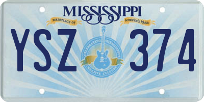 MS license plate YSZ374