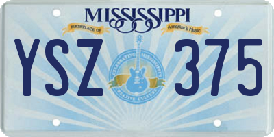 MS license plate YSZ375