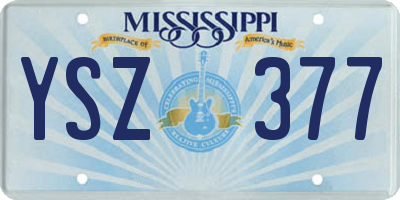 MS license plate YSZ377