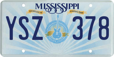 MS license plate YSZ378