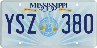 MS license plate YSZ380
