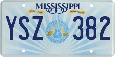 MS license plate YSZ382