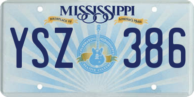 MS license plate YSZ386