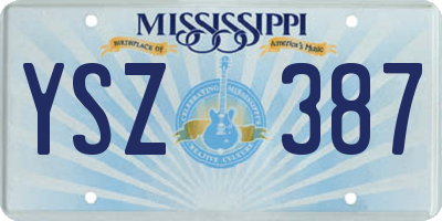 MS license plate YSZ387
