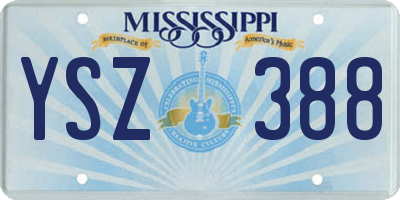 MS license plate YSZ388