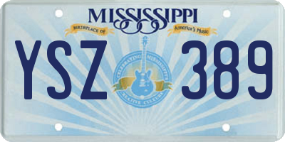 MS license plate YSZ389