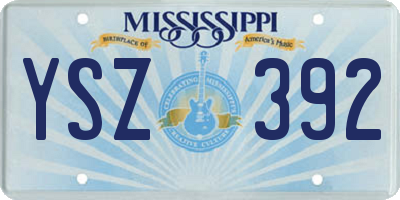 MS license plate YSZ392