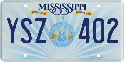 MS license plate YSZ402