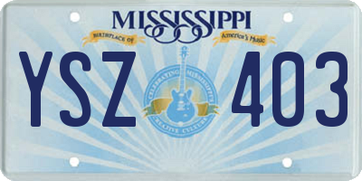 MS license plate YSZ403