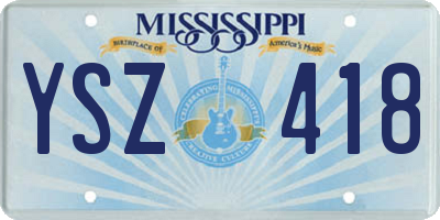 MS license plate YSZ418