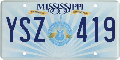 MS license plate YSZ419