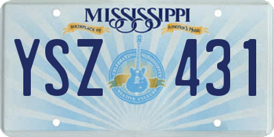 MS license plate YSZ431