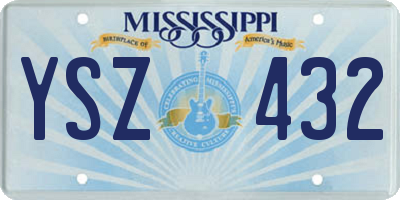 MS license plate YSZ432