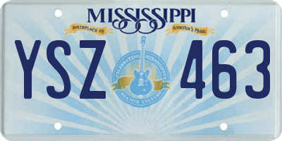MS license plate YSZ463