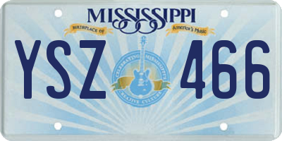 MS license plate YSZ466