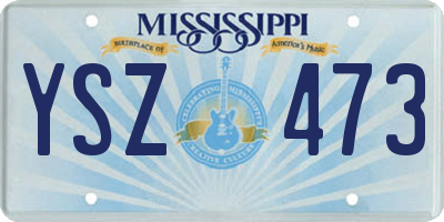 MS license plate YSZ473