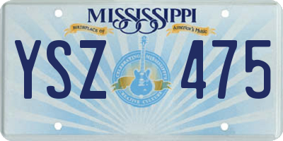 MS license plate YSZ475