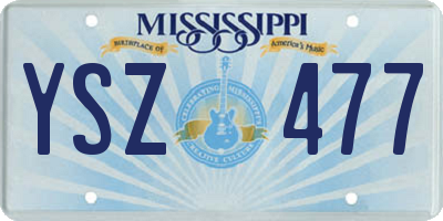 MS license plate YSZ477