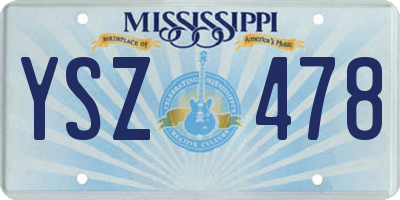 MS license plate YSZ478