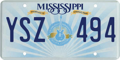 MS license plate YSZ494