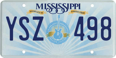MS license plate YSZ498