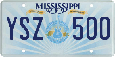 MS license plate YSZ500