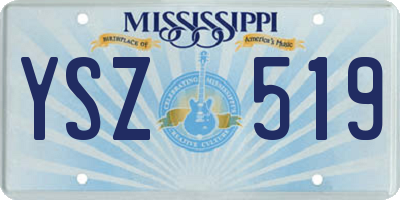 MS license plate YSZ519