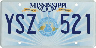 MS license plate YSZ521