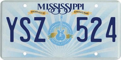 MS license plate YSZ524