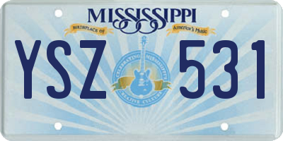 MS license plate YSZ531