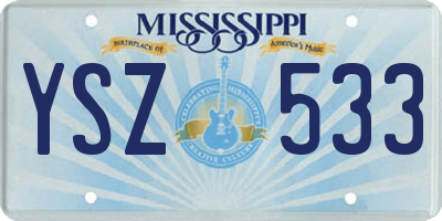 MS license plate YSZ533