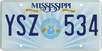 MS license plate YSZ534