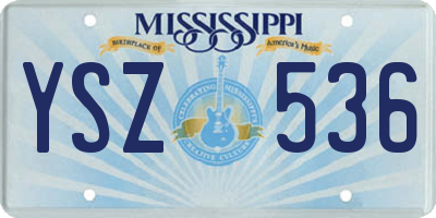 MS license plate YSZ536