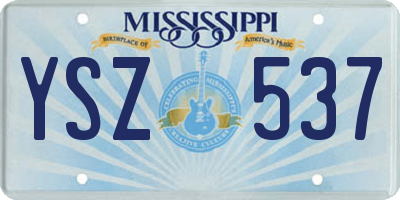 MS license plate YSZ537