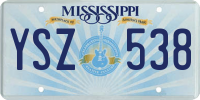 MS license plate YSZ538