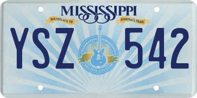 MS license plate YSZ542