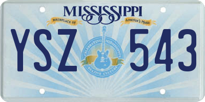 MS license plate YSZ543