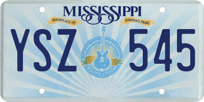 MS license plate YSZ545